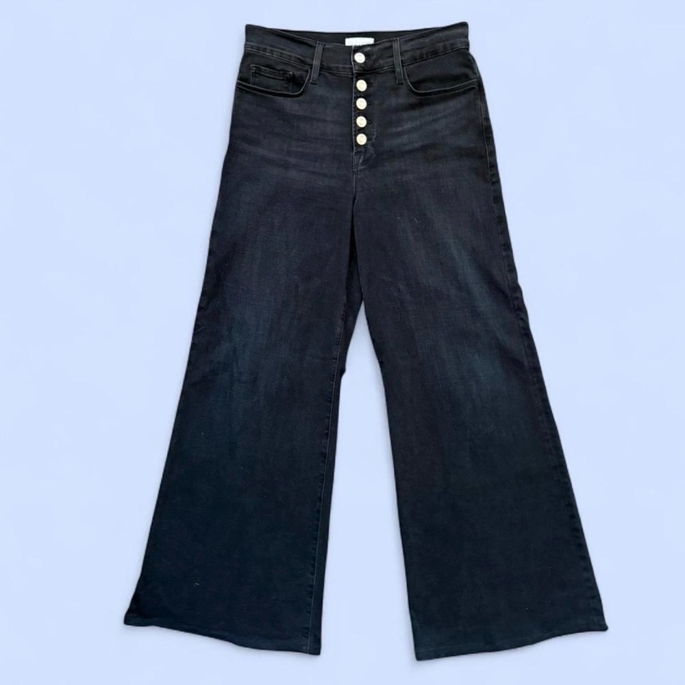 FRAME Le Palazzo wide leg jeans with exposed button fly size 29
